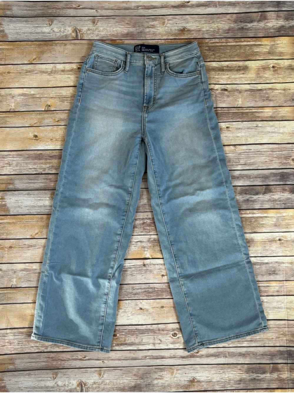 GAP Light Wash High Rise Wide-Leg Sweatpant Jeans Women 26, 2s